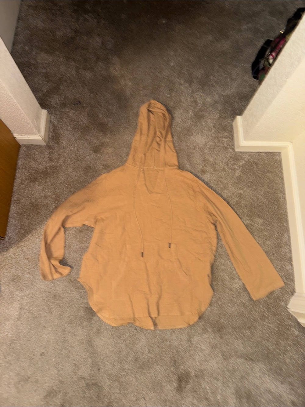 Casual Hooded Women's Sweater in Camel
